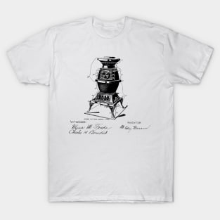 Cannon Stove Vintage Patent Hand Drawing T-Shirt